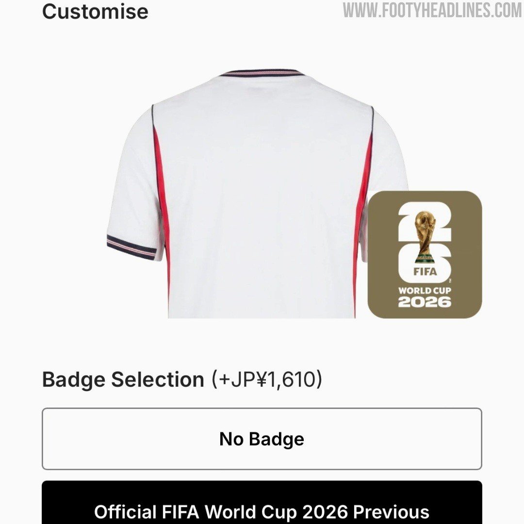 2026 World Cup Sleeve Badge Now Available in England Store