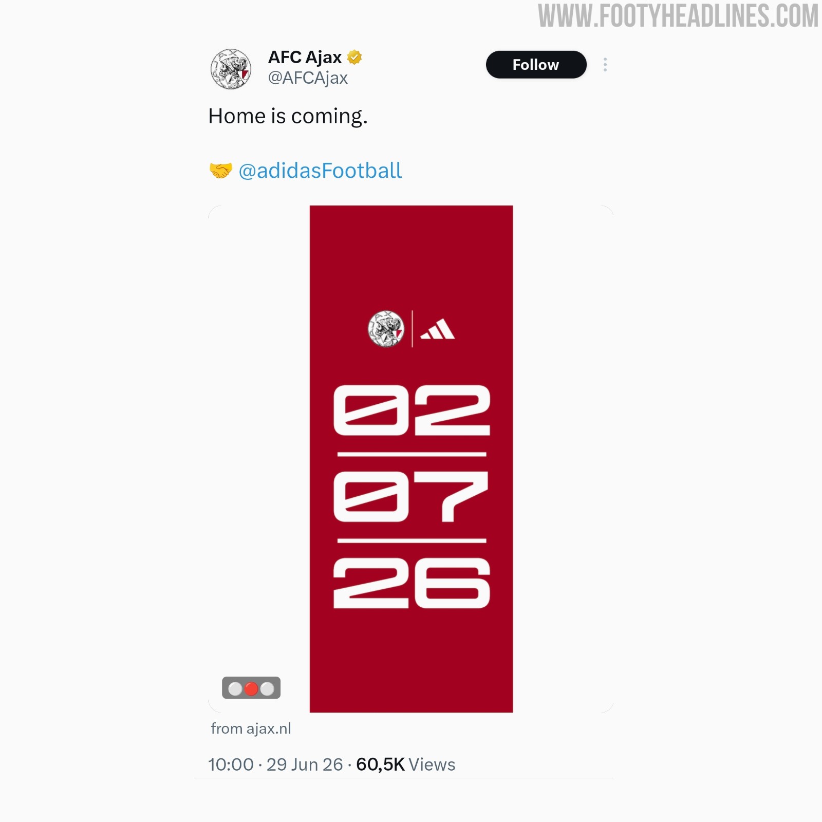 Ajax 26-27 Home Kit Release Date Announced