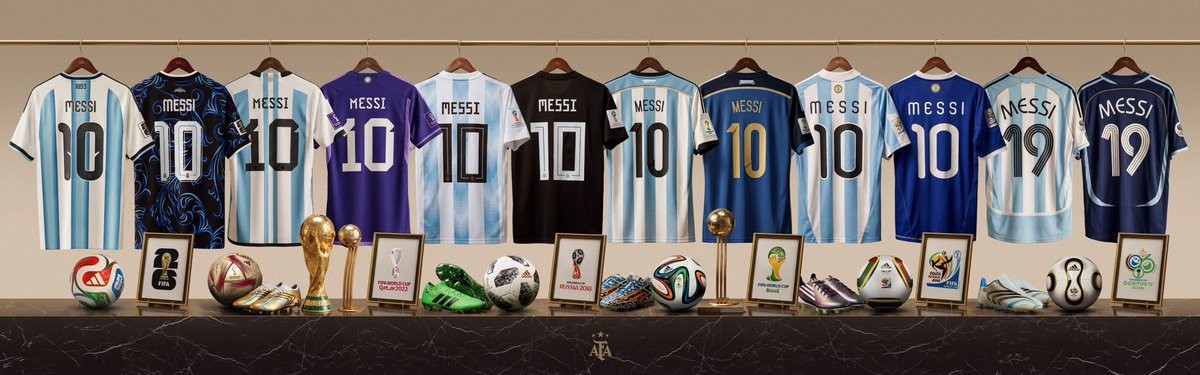 Argentina Lionel Messi World Cup Kit History