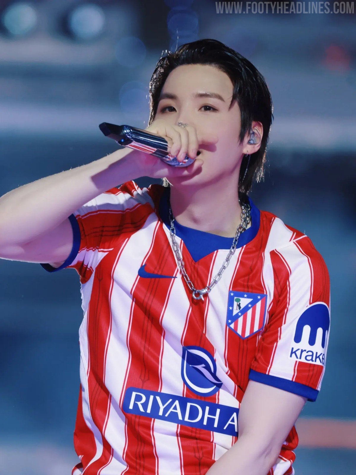 BTS Suga Wears Unreleased Atlético Madrid 26-27 Kit at Madrid Concert
