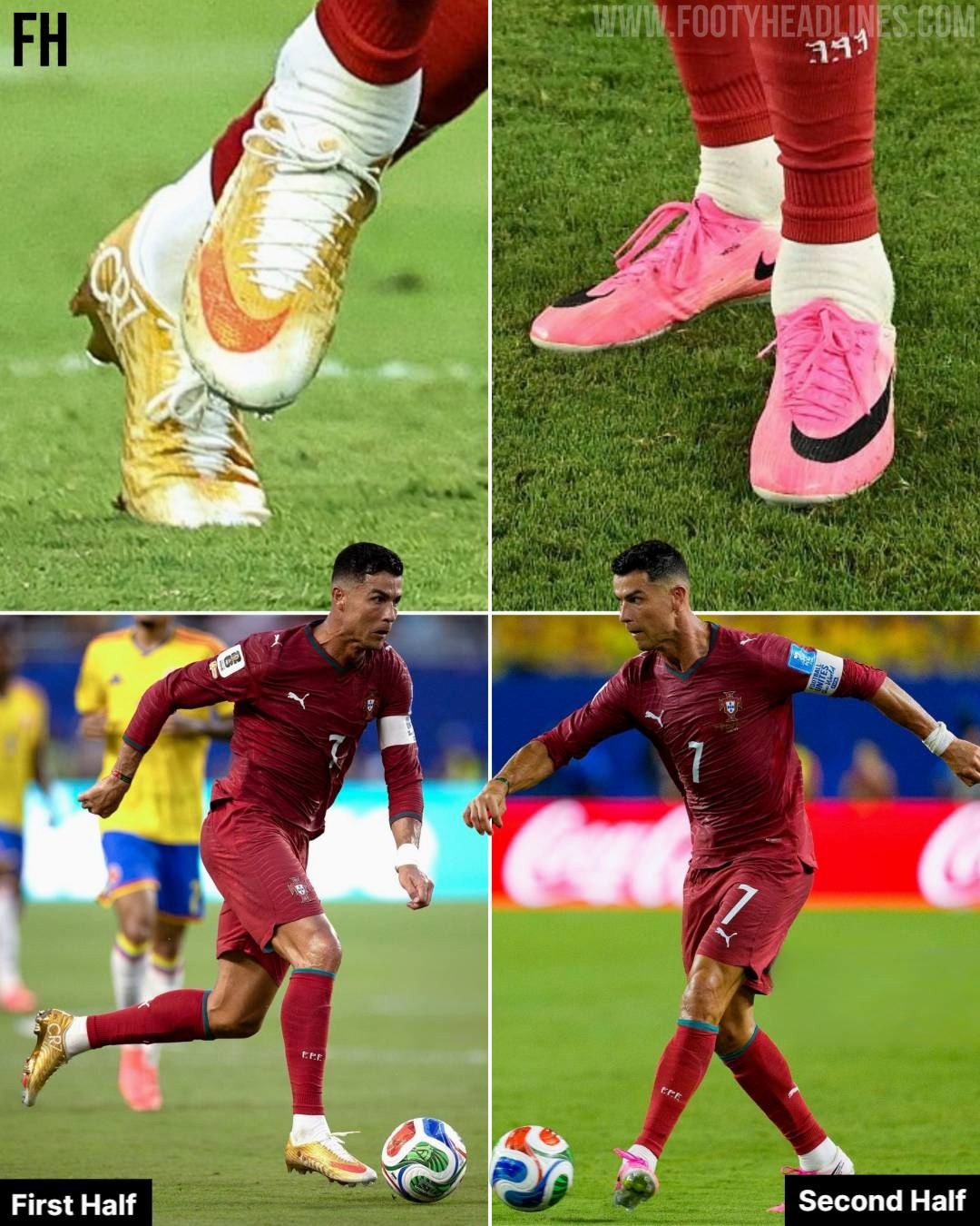 Cristiano Ronaldo Switches Mercurial Boots at Halftime Against Colombia