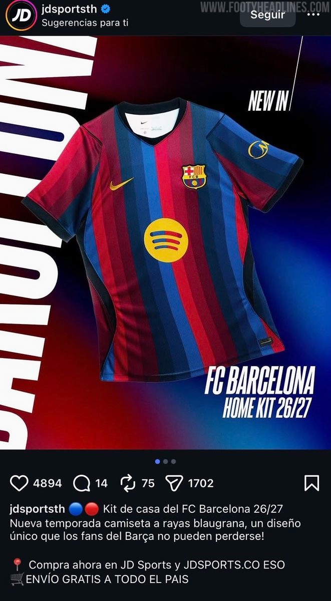 FC Barcelona 26-27 Home Kit Spotted on Sale Ahead of Official Launch