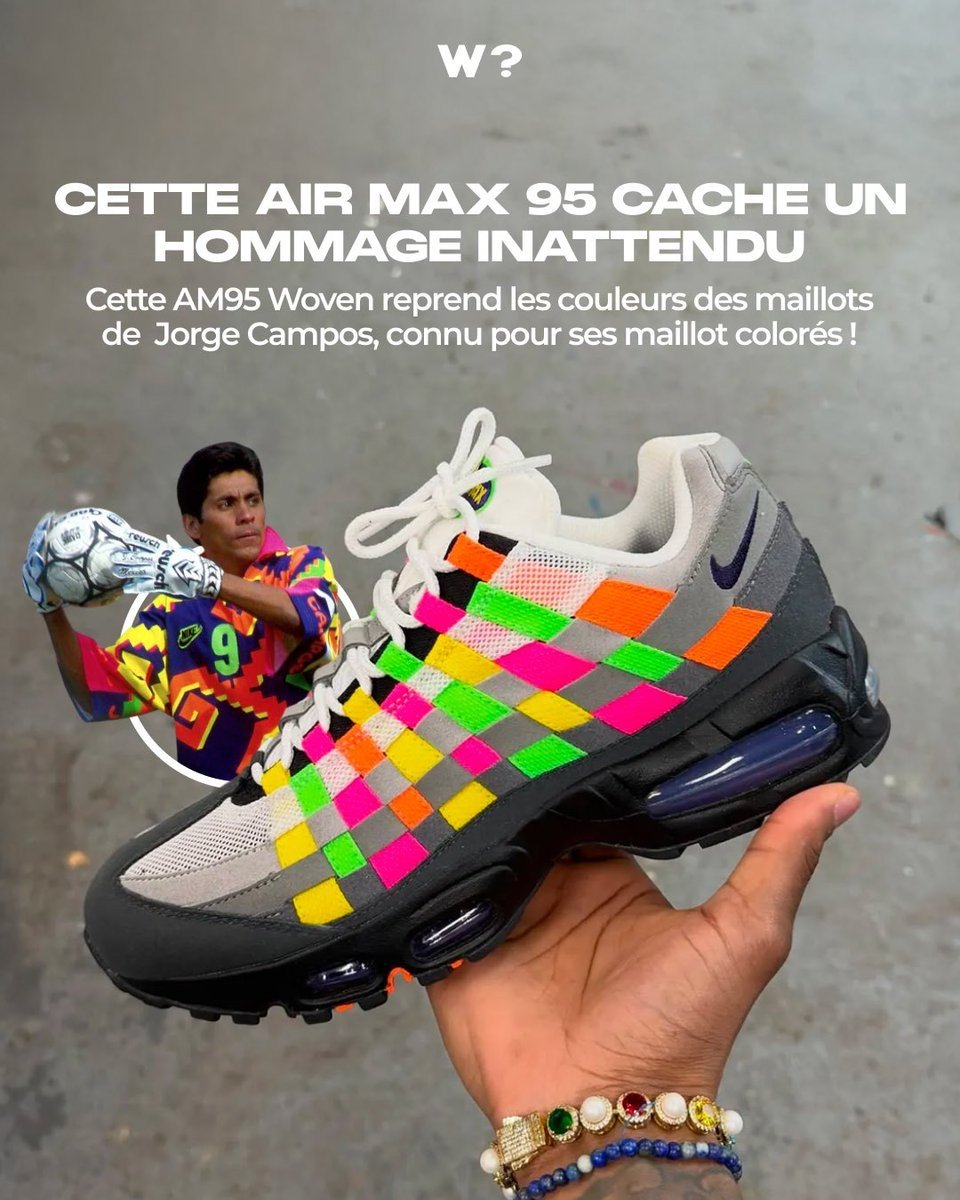 Jorge Campos 1990s Goalkeeper Kits Inspire Nike Air Max 95 Sneaker