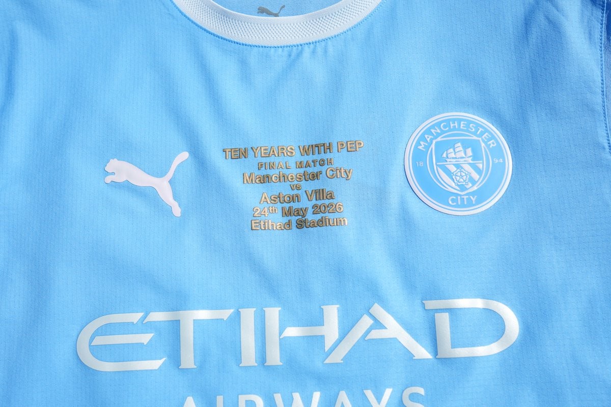 Manchester City Adds Limited 'Ten Years With Pep' Badge to 2026-27 Home Kit for Final Match