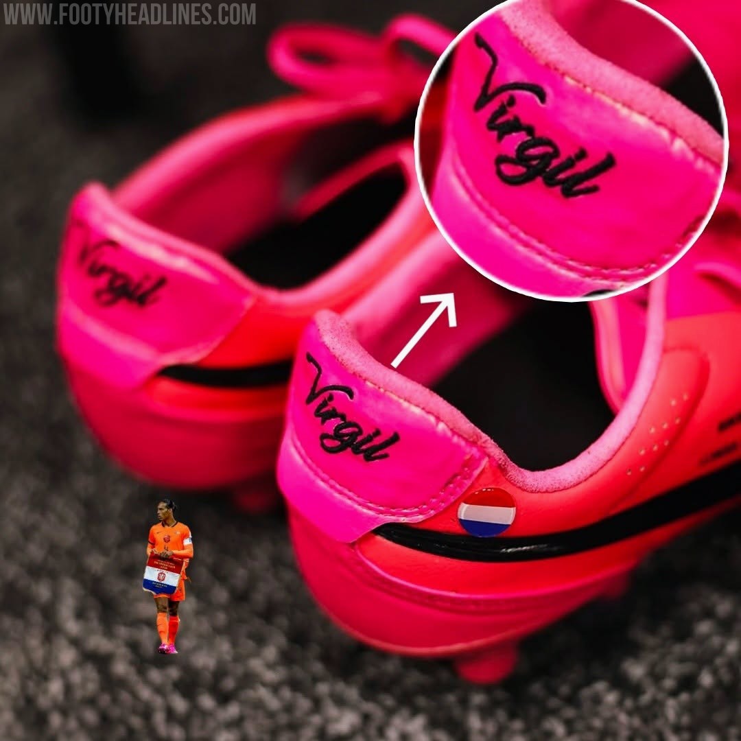 Nicely Personalized Pink Nike Tiempo Legend 10 Virgil van Dijk Boots